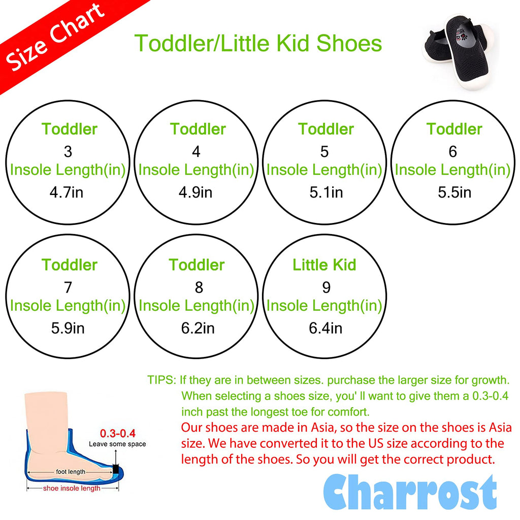 Charrost Toddler Walking Shoes 1-4 Years | Non-Slip Lightweight Sneakers for Boys & Girls with Wide Toe Box | Barefoot Slip-On Design for Indoor/Outdoor Black 6-12 Months Size 3T