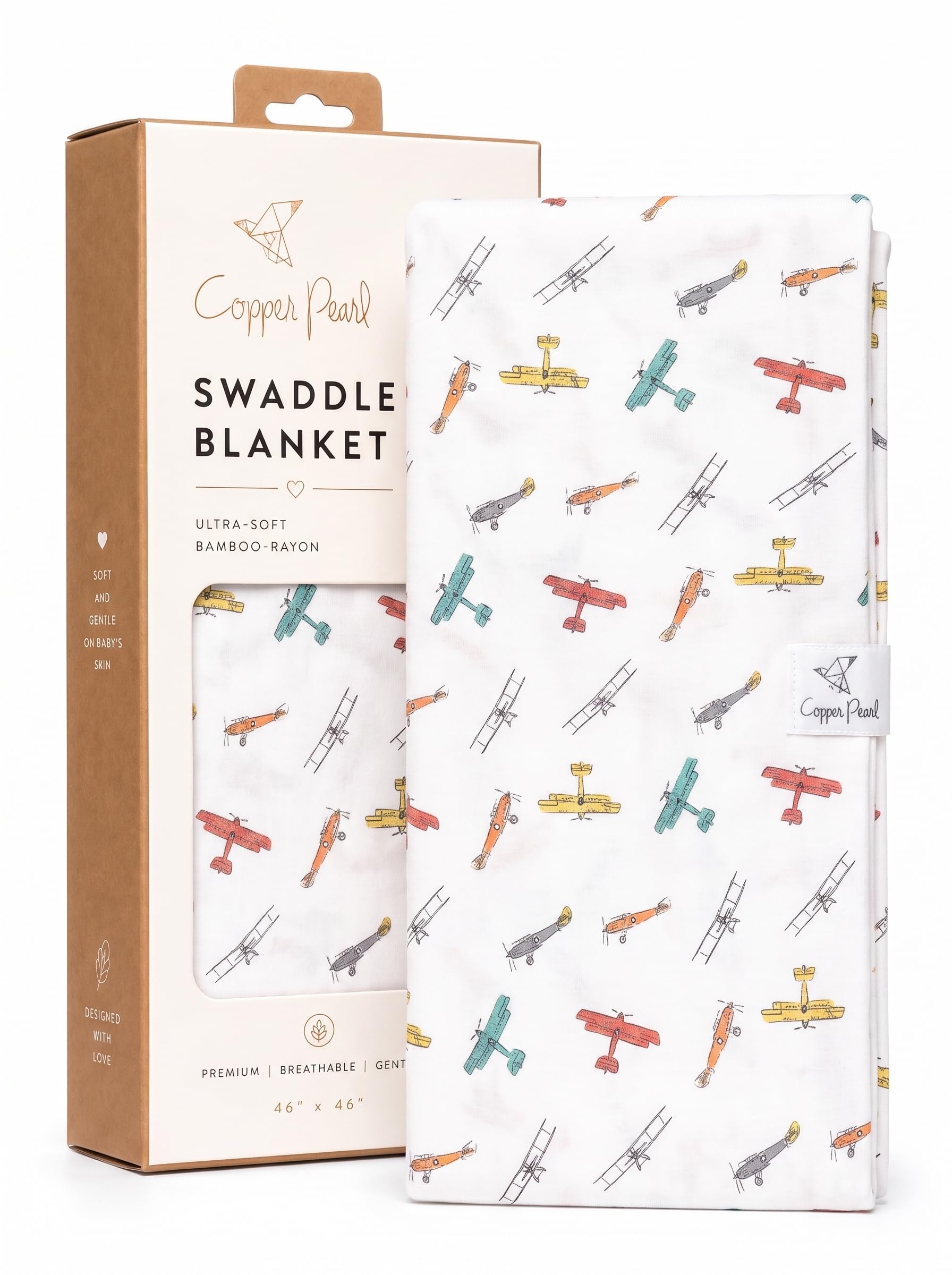 Copper Pearl Swaddle Blankets for Newborns | Soft Stretchy Receiving Blankets for Boys and Girls | Large 46 x 46 Inch Baby Blankets | Lightweight and Breathable Swaddles | Strawberry