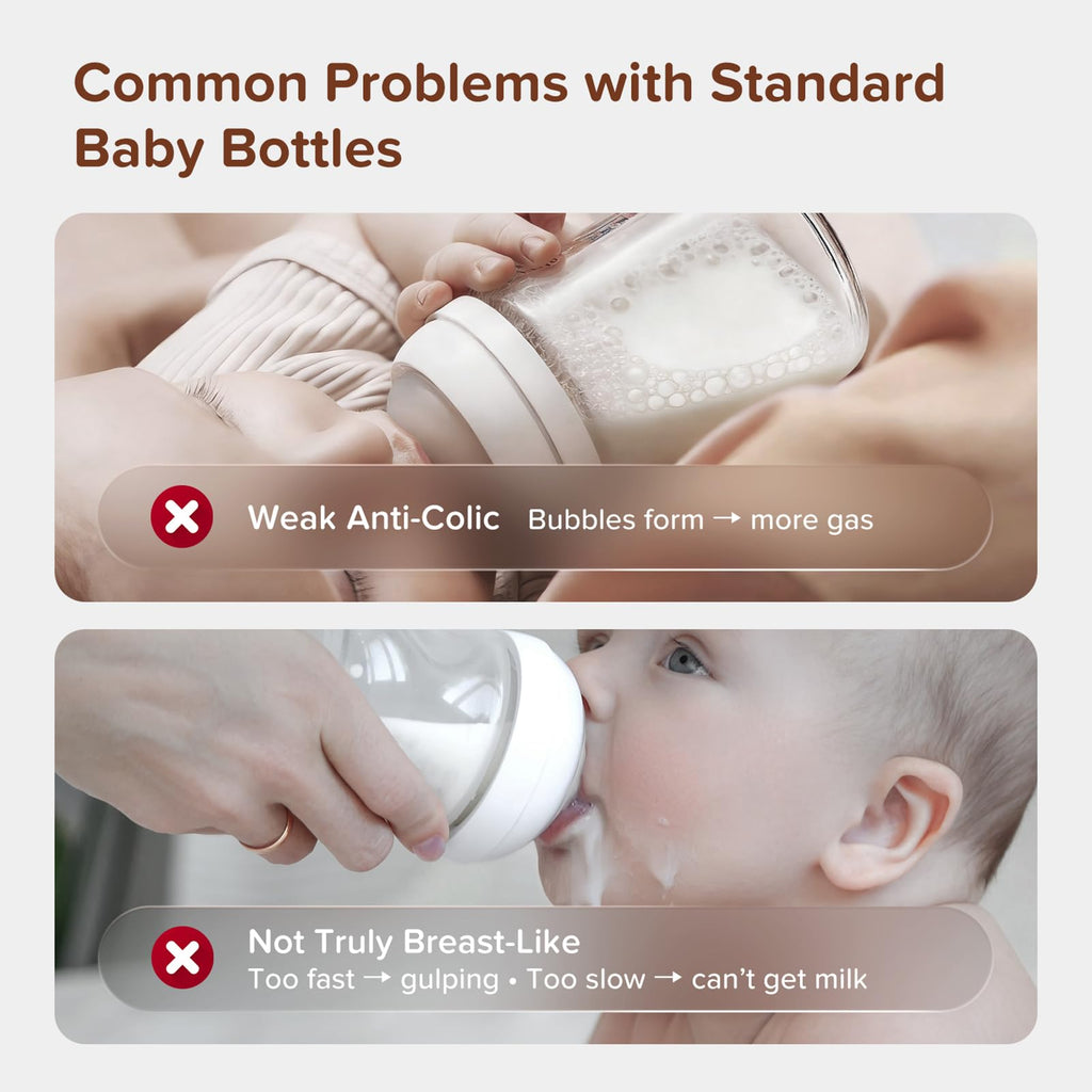 Thyseed PPSU Anti-Colic Baby Bottle, Breast-Like Extra Slow Flow Nipple for Breastfed Babies (0m+), 5 oz/160 mL, 1 Pack