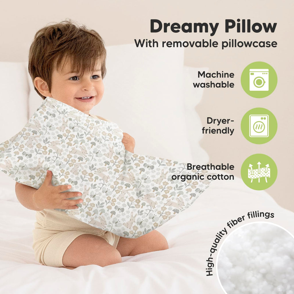 Toddler Pillow with Pillowcase, 13x18 My Little Dreamy Pillow (Prairie)