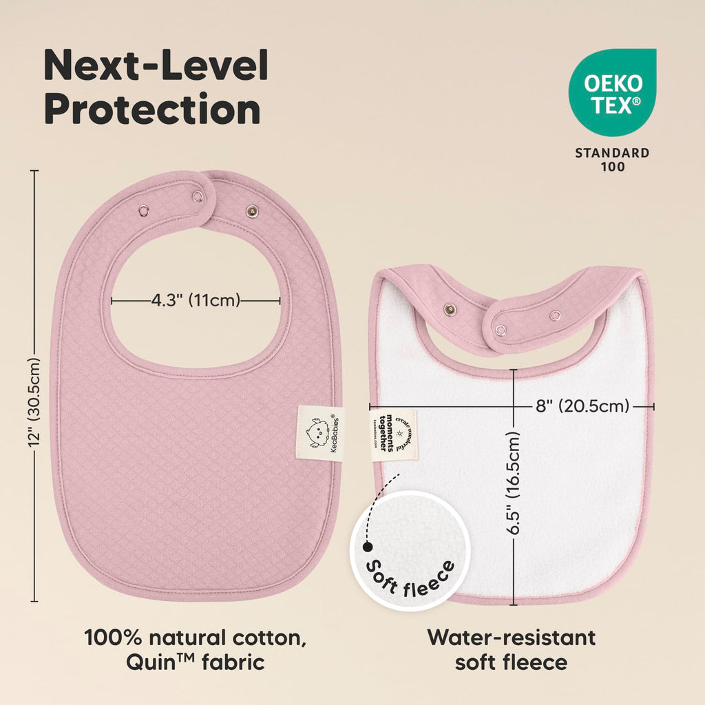 KeaBabies 8-Pack Baby Bibs for Drooling and Teething, Soft (Muted Pastel)