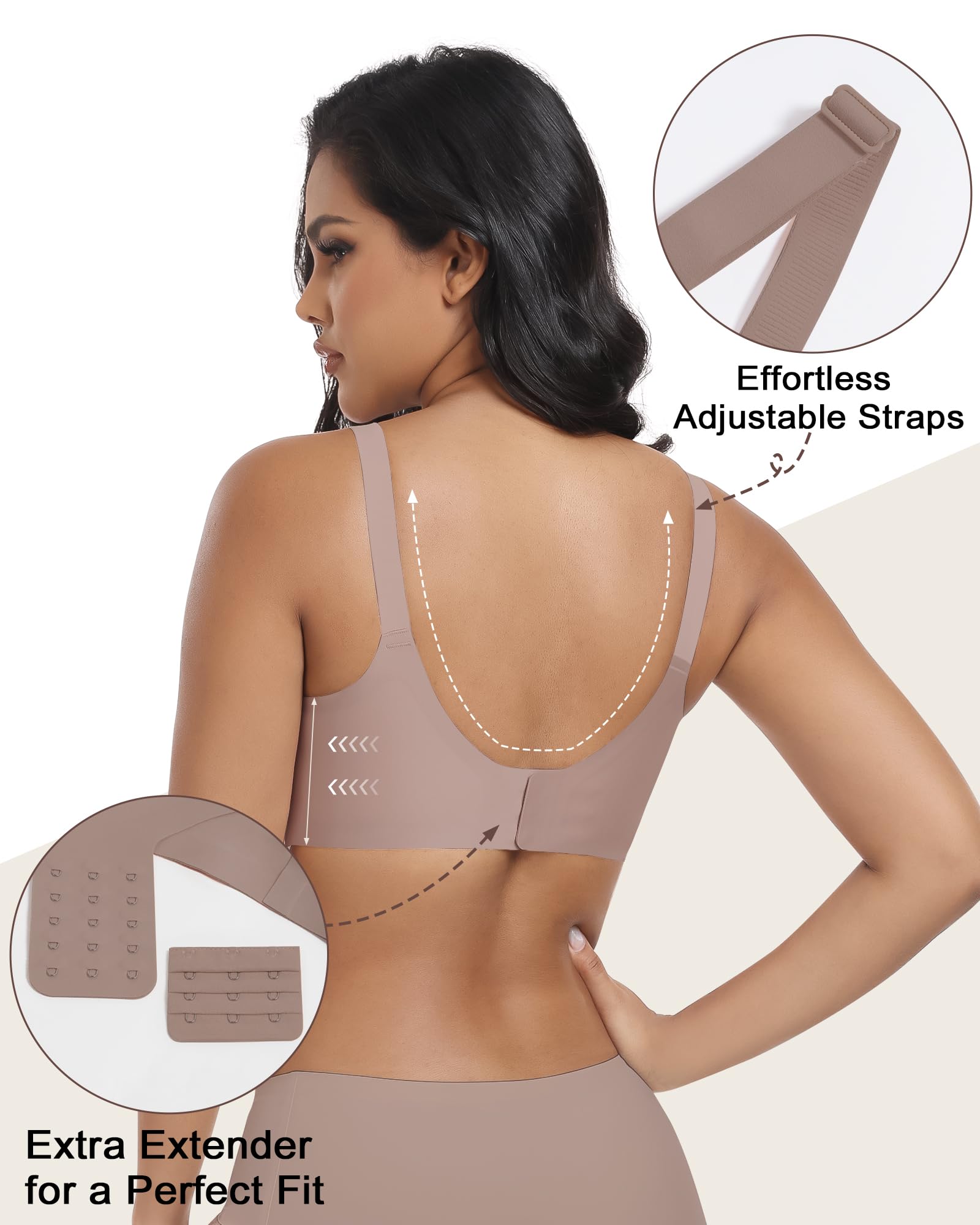 As Fairy Wireless Seamless Pumping Bra Hands Free Nursing Bra Wirefree Comfort Wearable Breast Pump Bras (Light Grey M Plus)
