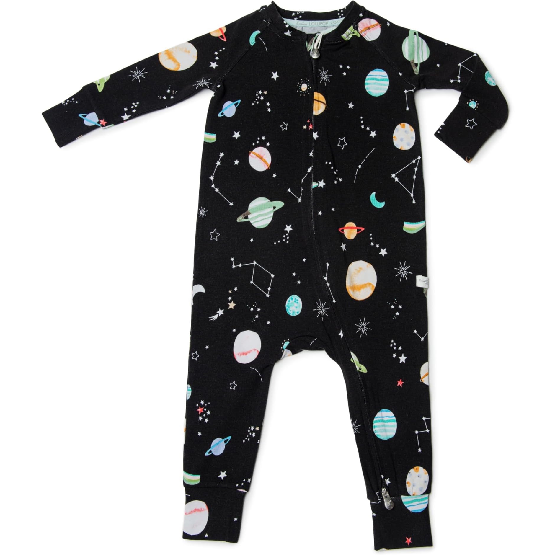 Loulou Lollipop Baby Sleeper, 2-Way Zipper, Soft & Breathable TENCEL™ Lyocell, All Season, Baby Girl & Boy, 3-6 Months - Planets