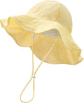 HONGTEYA Baby Sun Hat Toddler Girl Beach Hat Adjustable Outdoor Summer Hat UPF 50+ Sun Protection Wide Brim Infant Kids