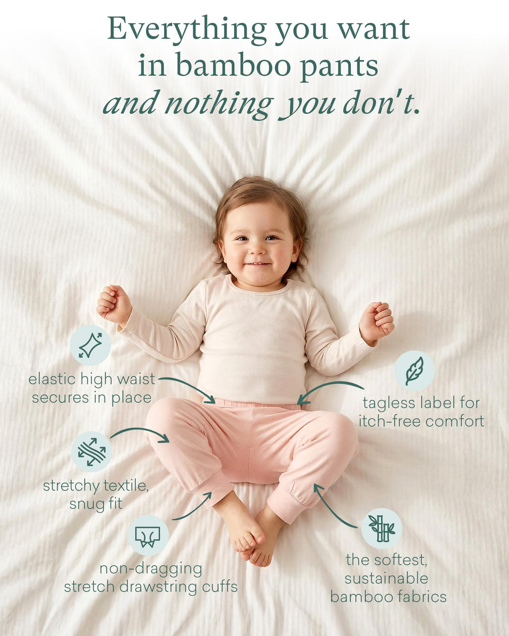 PurComfy Bamboo Viscose Baby Pants, Unisex 0-3 Months, 2-Pack