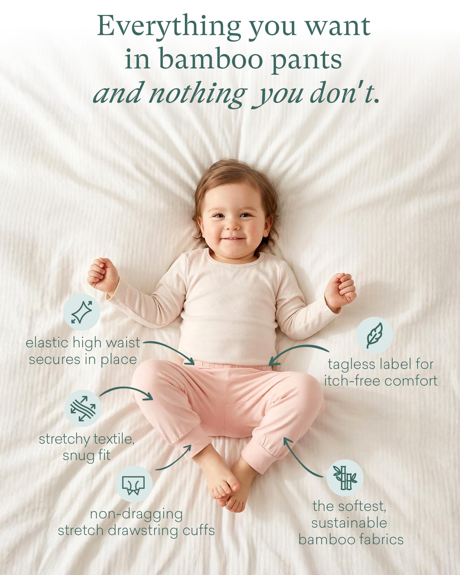 PurComfy Bamboo Viscose Baby Pants, Unisex 0-3 Months, 2-Pack