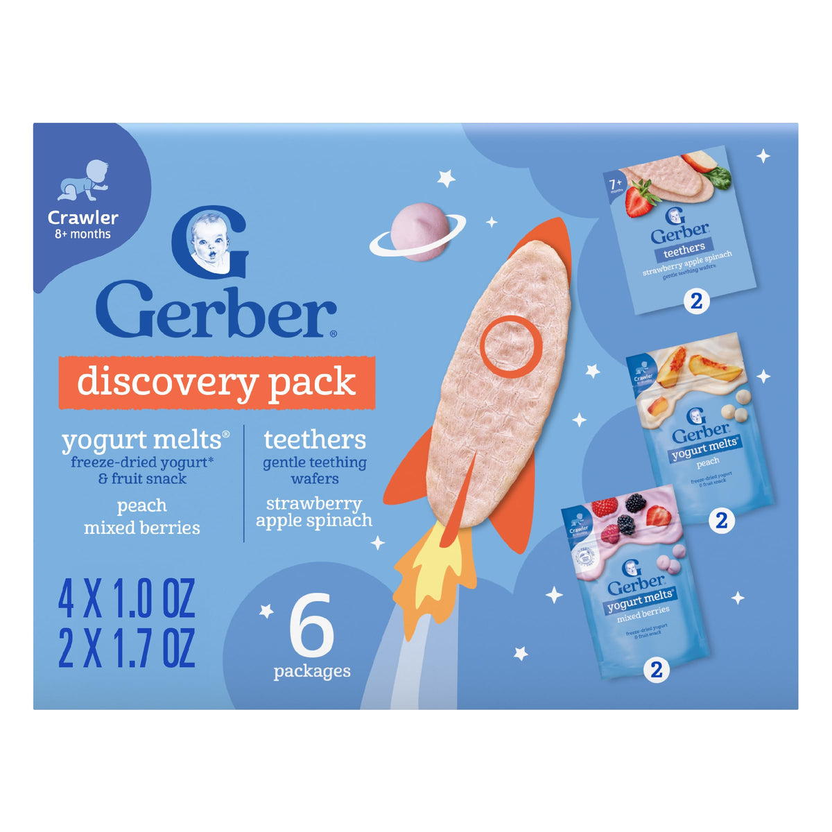 Gerber Stage 3 Banana Apple Blueberry Whipped Melts, 1 Oz, 7 Pack