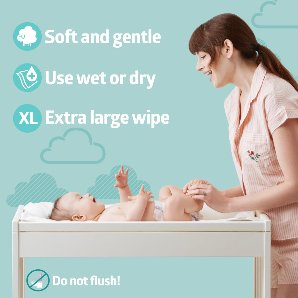Medline Ultrasoft Disposable Dry Cleansing Cloths, 10 in x 12 in, 50 Count