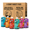 Li’l Hala Baby Food Meat Pouches, Chicken & Beef Meat Purees with Organic Veggies, Protein, Iron & Fiber, Stage 2 Baby Food, On-the-Go Toddler Meals, Variety 6 Pack