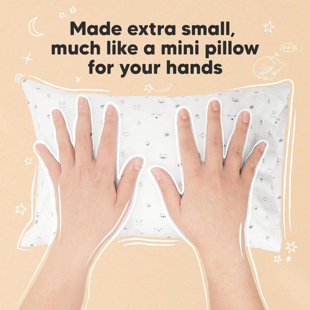 Mini Toddler Pillow with Pillowcase, 9x13 My Little Dreamy Pillow (Acorn)
