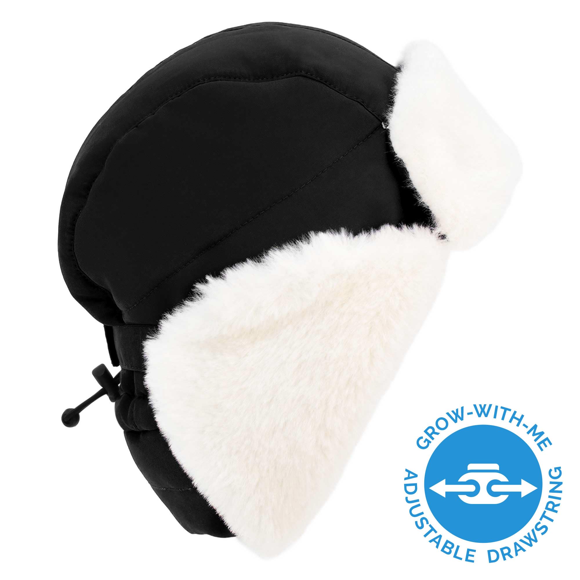 JAN & JUL Toasty-Dry Trapper Hat for Baby and Kids (Black, L)