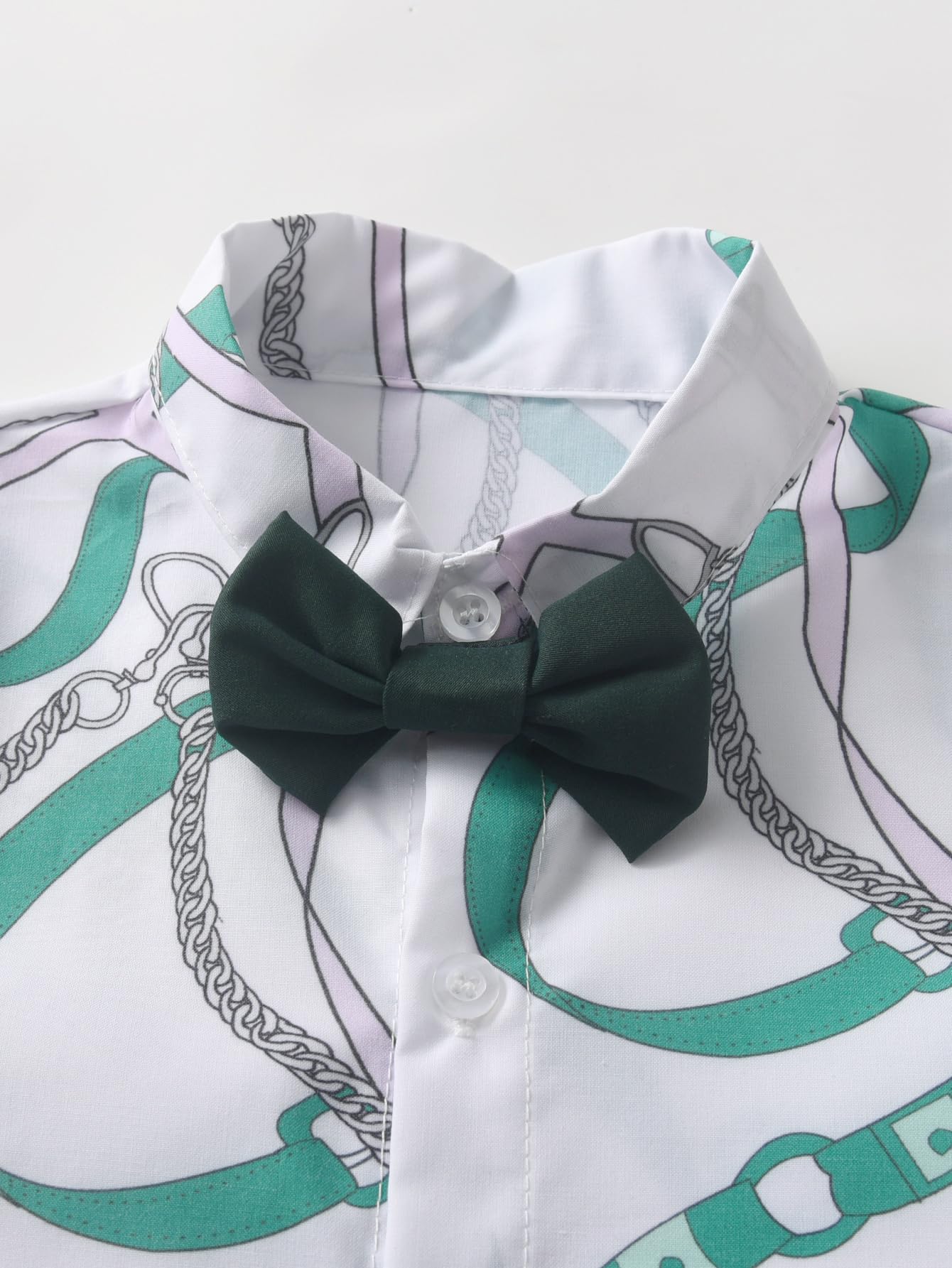 Boarnseorl Baby Boys Pants Sets, Infant Long Sleeve Shirt + Pants + Bow Tie + Suspenders Outfits Clothing,4-5Y