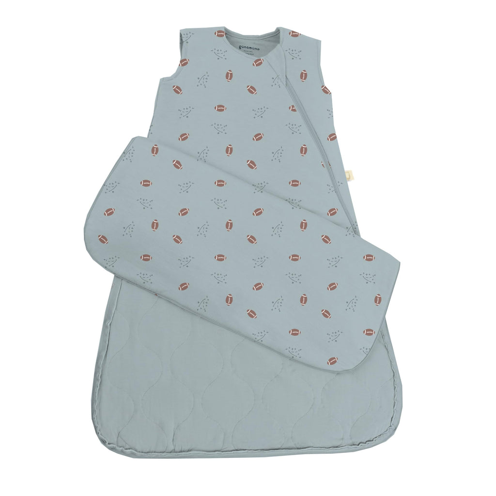 GUNAMUNA Sleep Sacks for Babies Toddlers and Newborns, Easy Changing Diaper Zipper, 2.5 TOG, Football, 18-24 Months