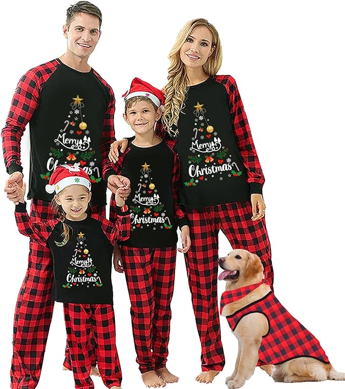 Awoscut Family Christmas Pajamas Matching Pajamas for Family, Xmas PJs Sets Holiday Sleepwear