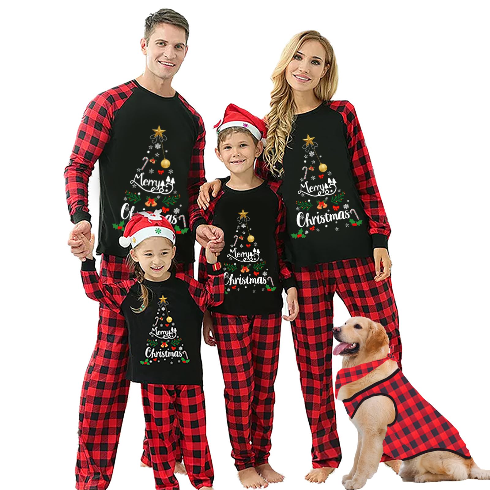 Awoscut Family Christmas Pajamas Matching Pajamas for Family, Xmas PJs Sets Holiday Sleepwear(#gj-8, Mom, M)