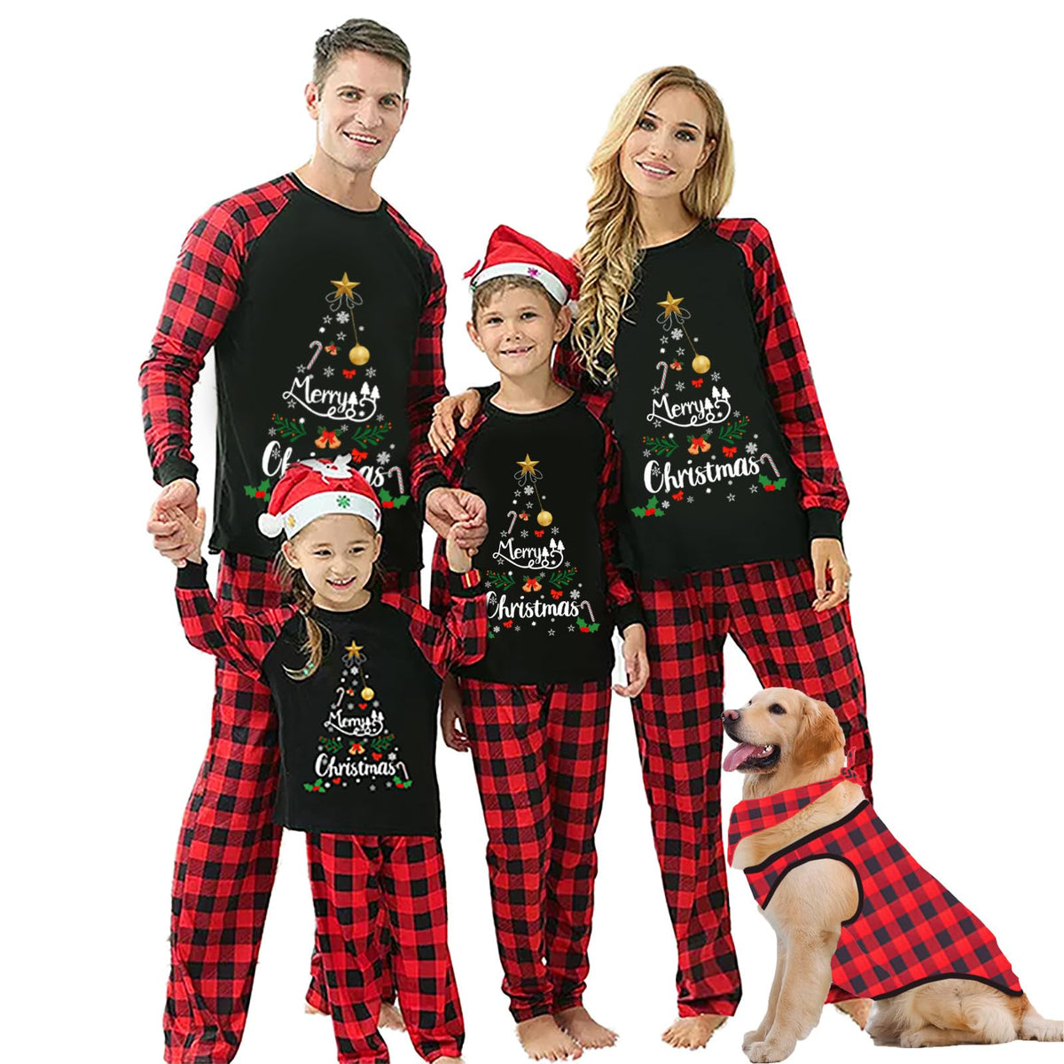 Awoscut Family Christmas Pajamas Matching Pajamas for Family, Xmas PJs Sets Holiday Sleepwear(#311, Dog, M)
