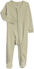 Colored Organics Baby Zip-Up Footed Sleeper with 2-Way Zipper - Newborn Organic Cotton Pajamas