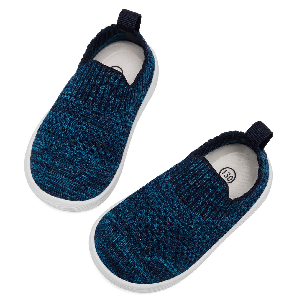 MORENDL Toddler Shoes - Baby Walking Socks - Non-Slip, Breathable - Boys & Girls - Mixed Blue - 6-9 Months