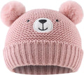 JANGANNSA Cute Bear Baby Beanie Pompom Baby Boys Hat Infant Toddler Winter Knitted Beanies for Girls
