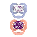 Dr. Brown's Advantage Glow-in-the-Dark Baby Pacifier, Fully Symmetrical Soother with Soft Silicone Bulb, Coral Ocean, 0-6m, BPA Free, 2 Pack