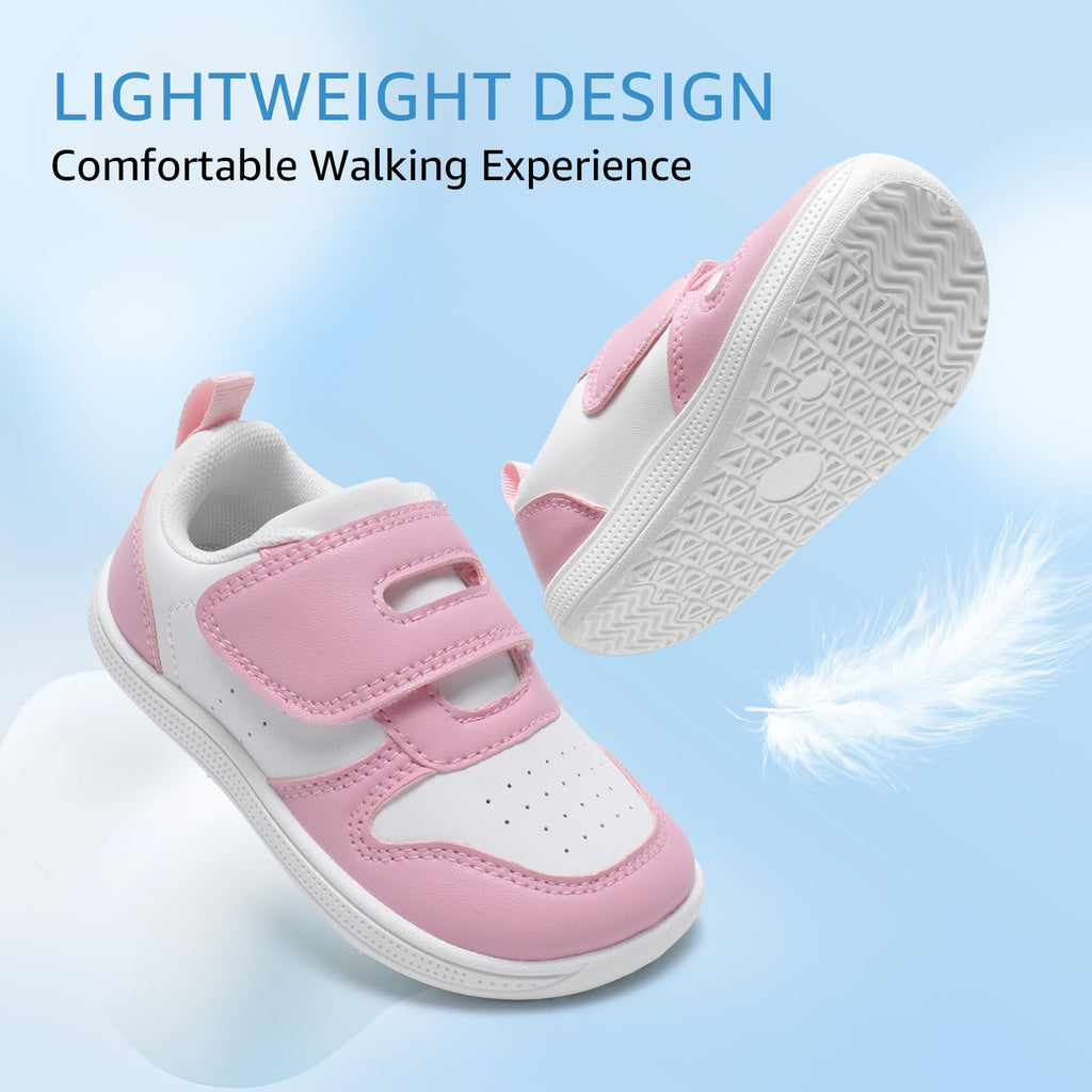 STQ KIDS Toddler Wide Toe Box Shoes First Walk Sneakers Pink Size 10