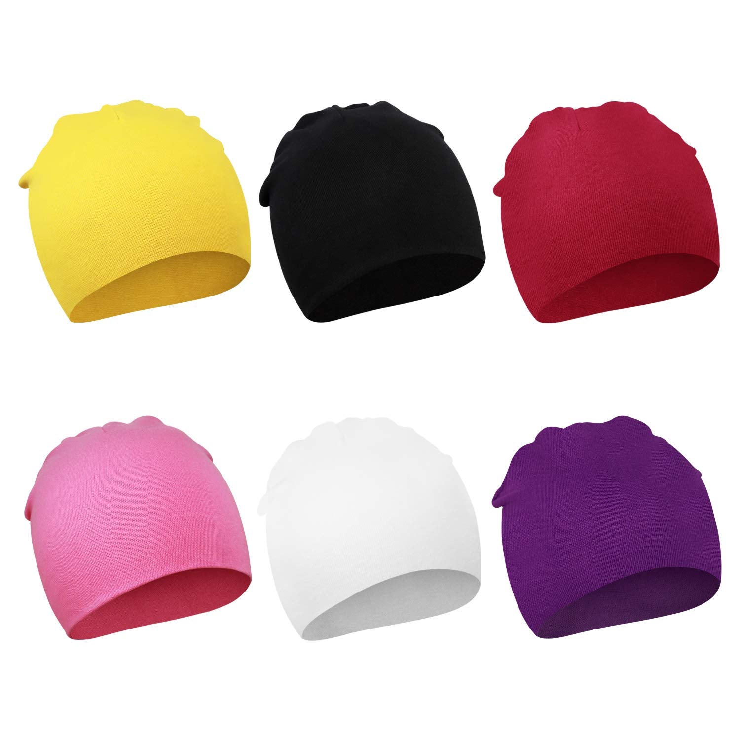 DRESHOW BQUBO 6 Pack Baby Hats for Boys Girls Unisex Baby Beanie Hat Soft Cute Knit Cap Nursery Beanie for Newborn Infant Toddler Kid