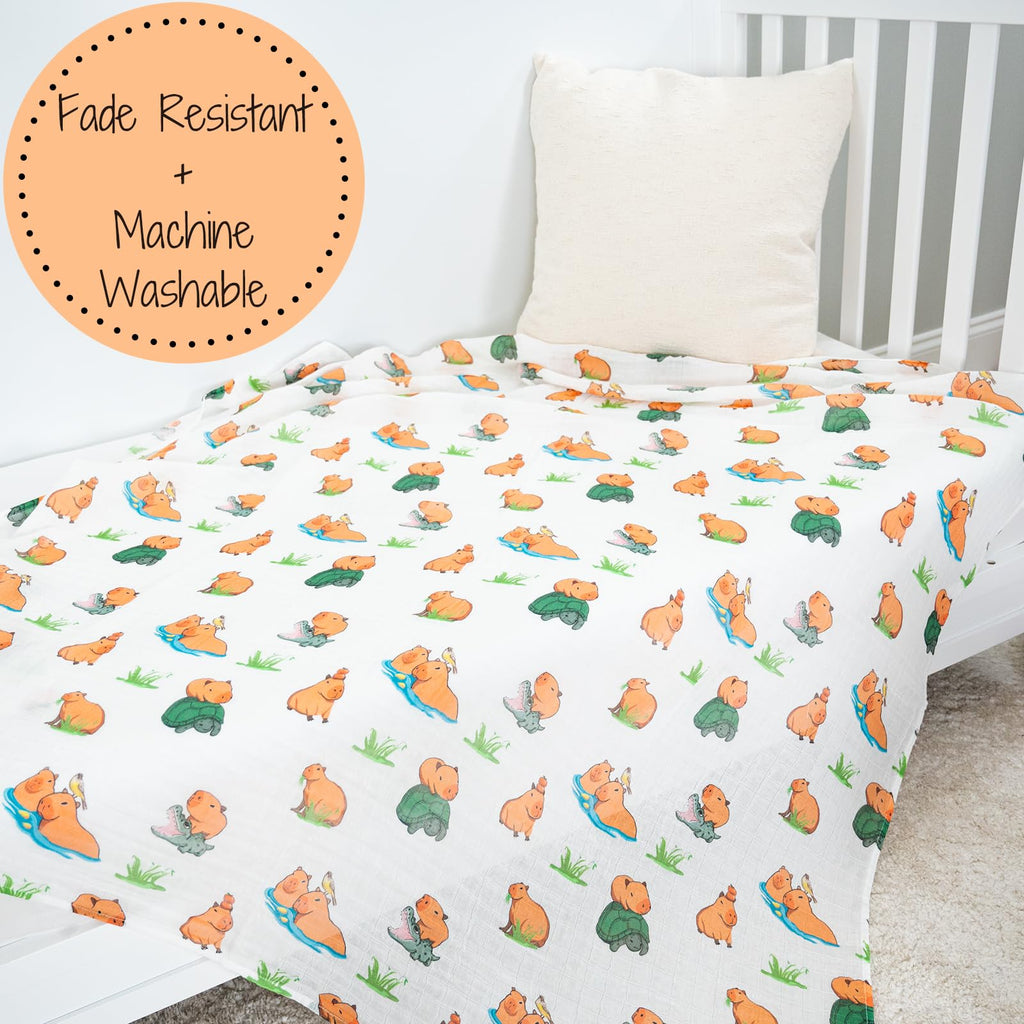 LollyBanks Muslin Swaddle Blankets, 100% Organic Cotton Baby Swaddle