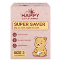 Happy Little Camper Super Saver Diapers, Size 3, 100 Count | Budget-Friendly Disposable Baby Diapers for Sensitive Skin | Hypoallergenic, Fragrance-Free, Ultra Absorbent