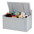 Melissa & Doug Toy Chest, Wooden Toy Storage Box with Safety-Hinged Lid, Kids Toys Storage Organizer for Playroom, Bedroom, & Montessori Classroom Furniture for Boys & Girls Ages 3+, Gray