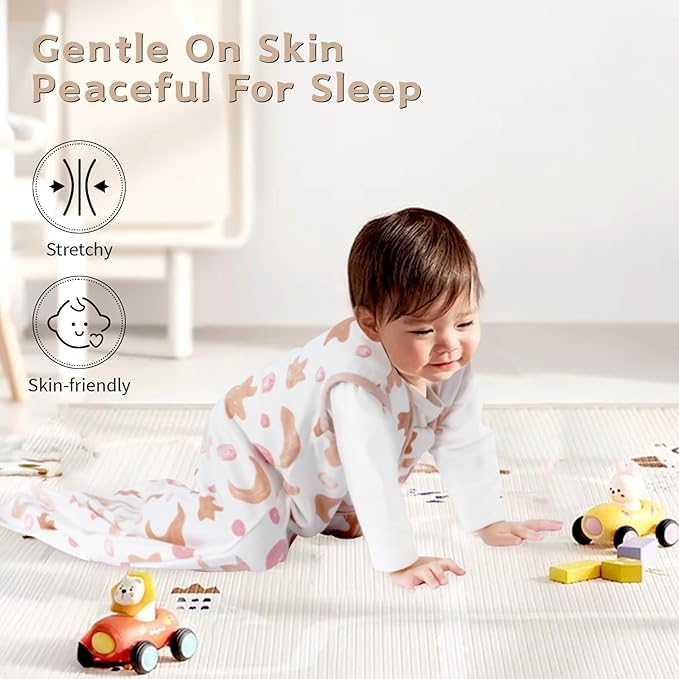 Baby Sleep Sack 12-18 Months Baby Wearable Blanket 100% Cotton TOG 0.5 2-Way Zipper Newborn Sleeping Bag, 3 Pack Comfy Lightweight Sleep Sacks for Babies