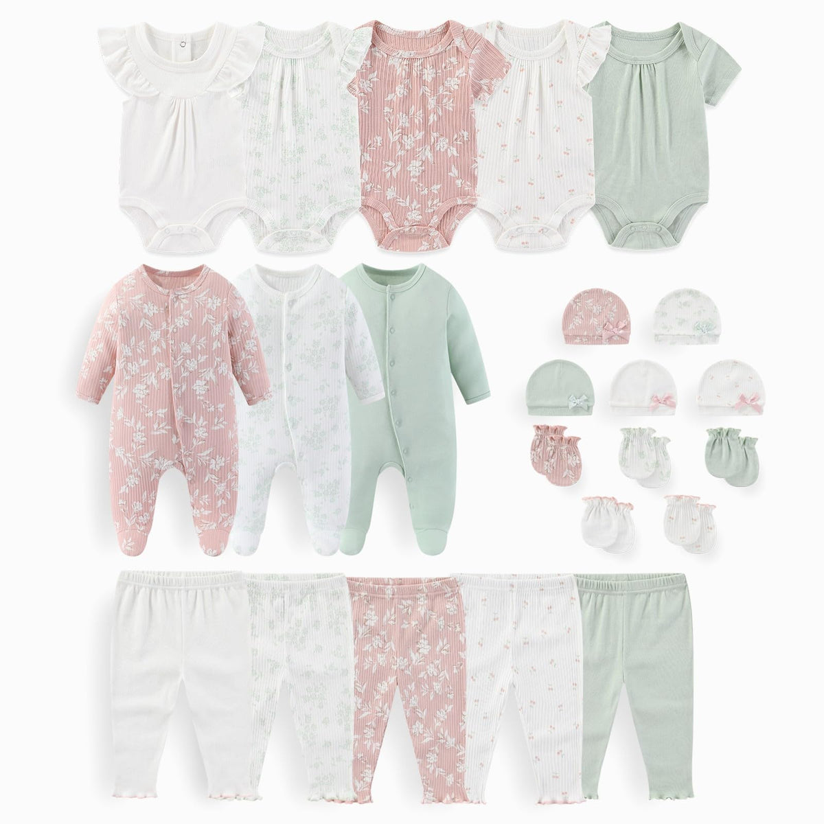 JELYLOVE 23 Pack Baby Boy Girl Bodysuits And Pants Sets New Born Outfits