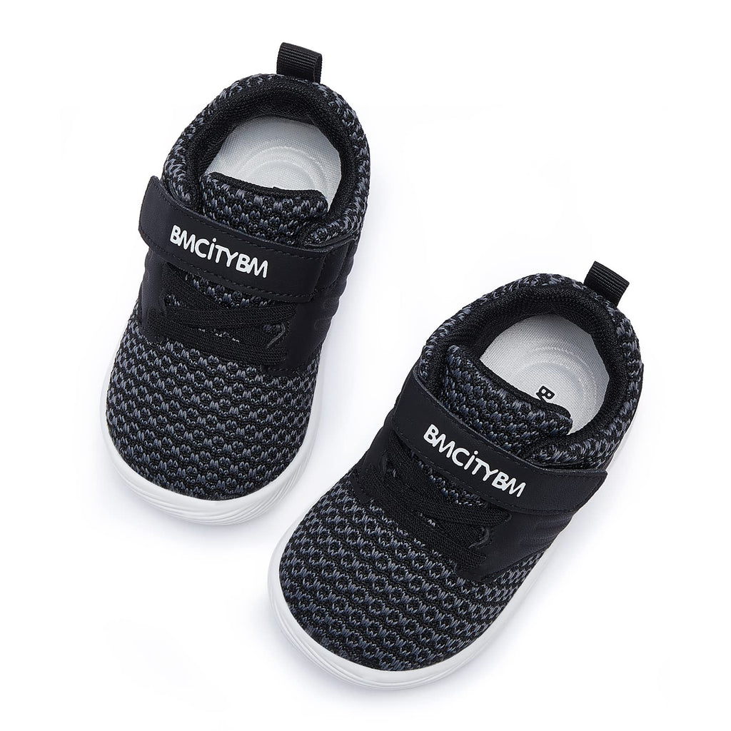 BMCiTYBM Baby Boy Girl Shoes Infant Walking Sneaker Black Size 18-24 Months