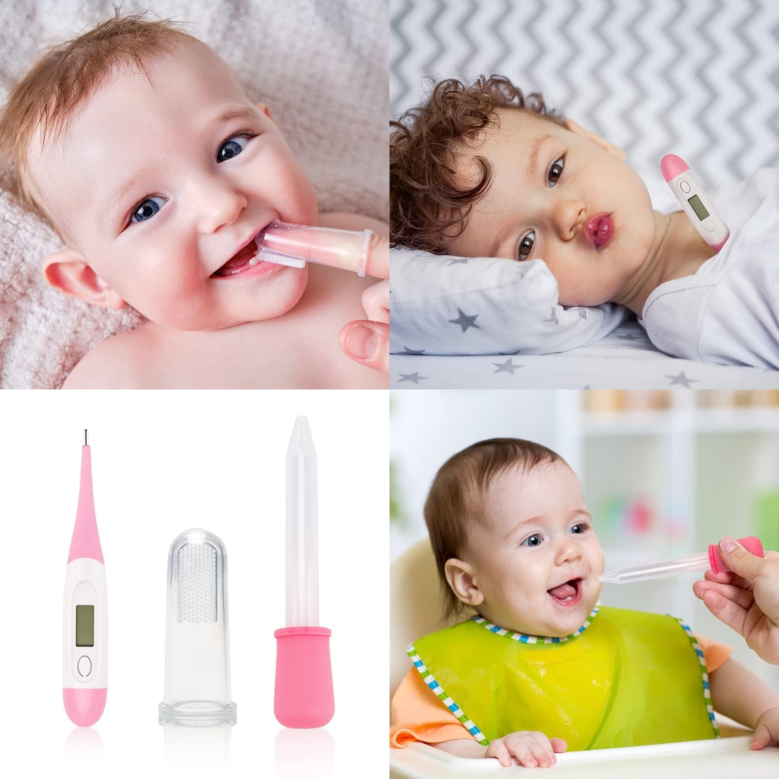 Baby Healthcare and Grooming Kit, 20 in 1 Portable Baby Safety Care Set with Hair Brush Comb Nasal Aspirator Electric Nail Trimmer Set Baby Essentials kit for Newborn Boys Girls (Pink)