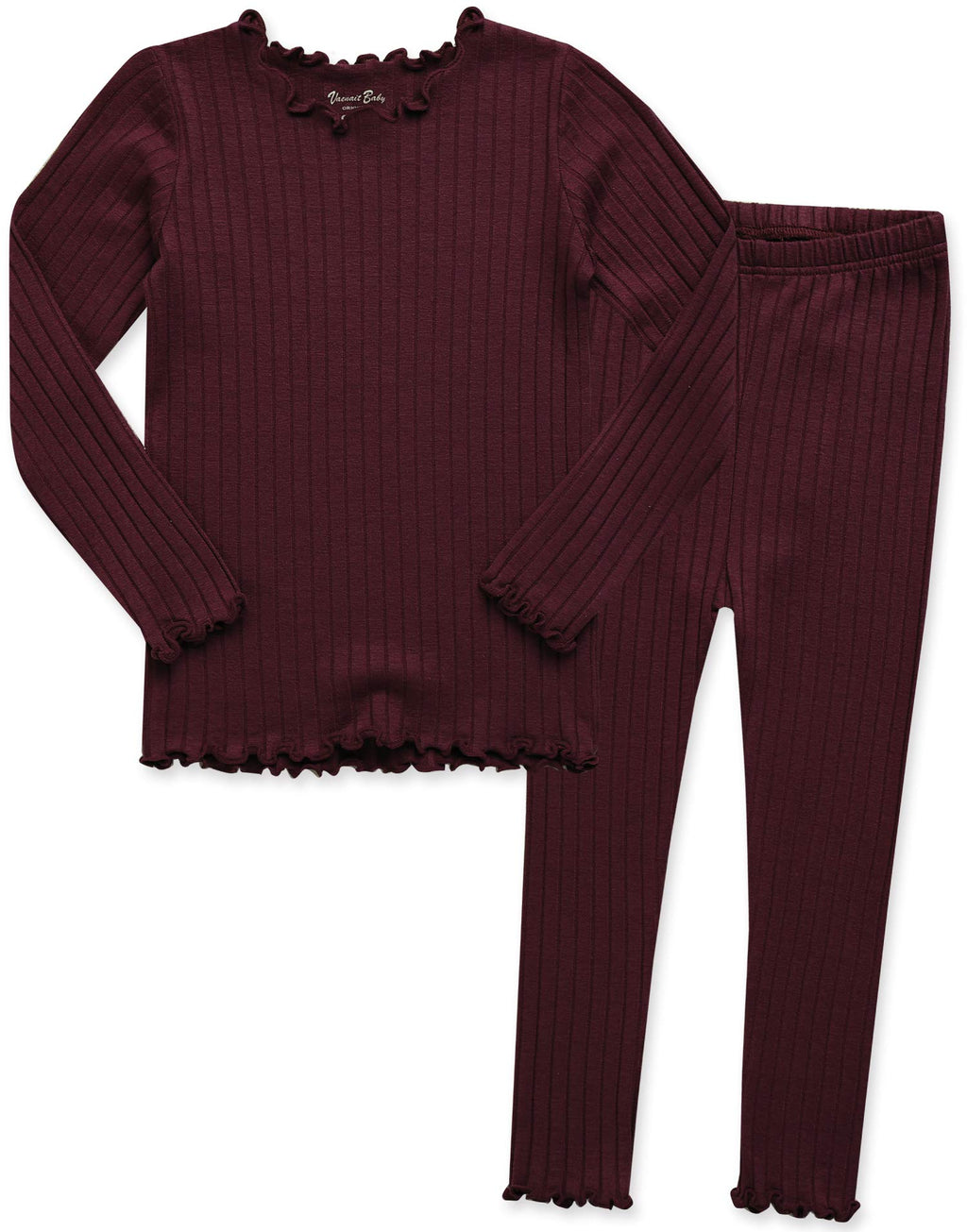 VAENAIT BABY Infant Toddler Kids Girls Long Sleeve Modal Sleepwear Pajamas 2pcs Set Rib Knit Mint XS
