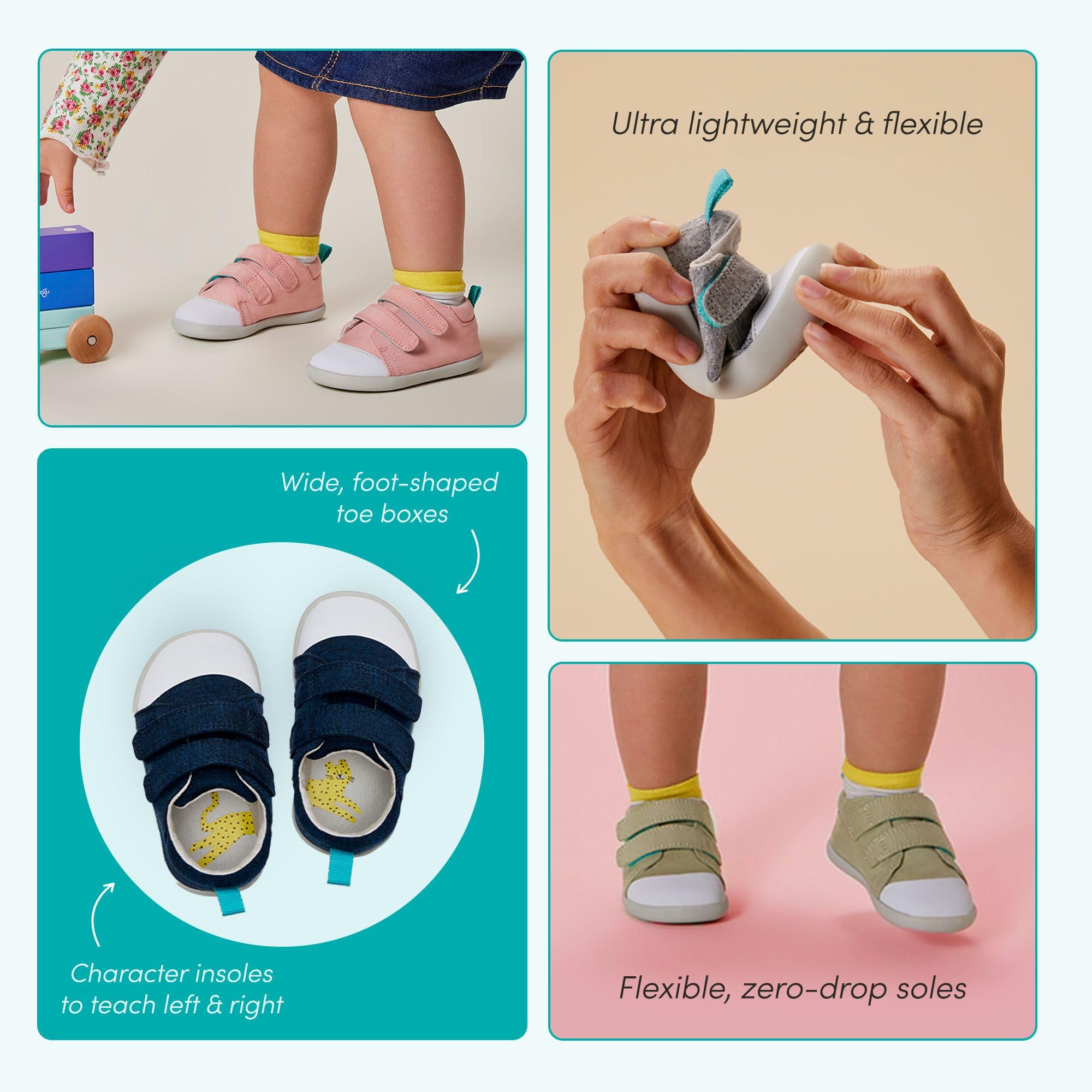 Ten Little First Walker Baby Walking Shoes, APMA-Accepted Cotton Sneakers