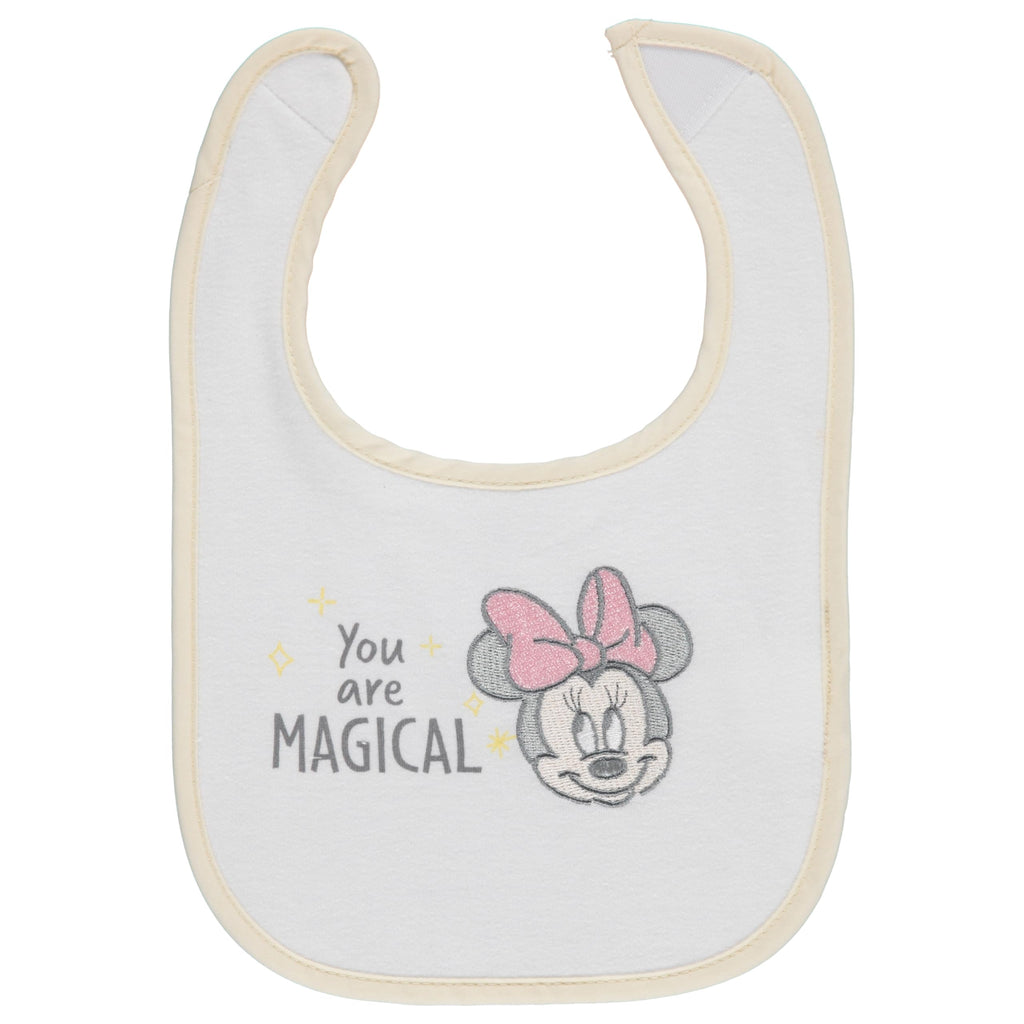 Disney 10-Pack Minnie Mouse Baby Bibs – Soft, Absorbent, and Adjustable Cotton Bibs for Mess-Free Meals – Quality Bibs with MInnie Designs- Sprinkle