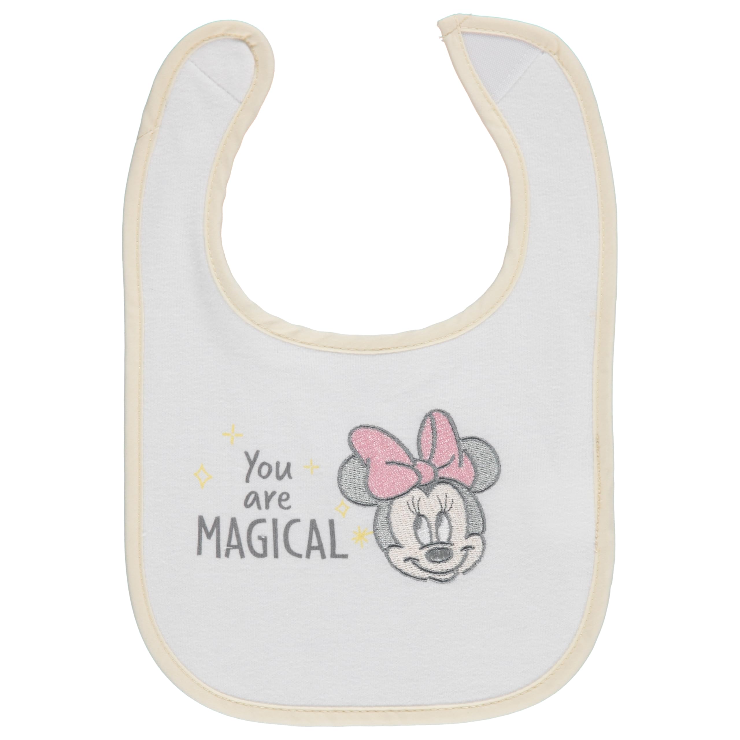 Disney 10-Pack Minnie Mouse Baby Bibs – Soft, Absorbent, and Adjustable Cotton Bibs for Mess-Free Meals – Quality Bibs with MInnie Designs- Sprinkle