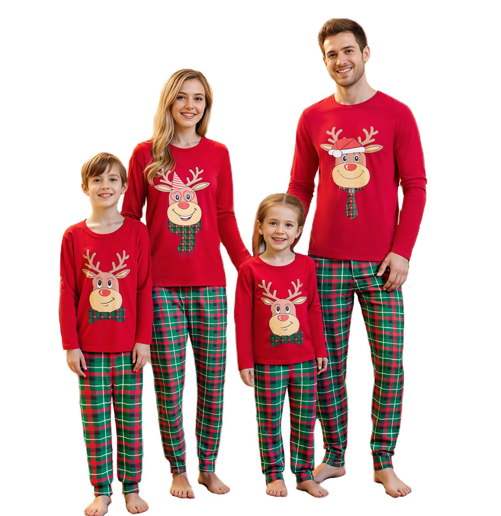 Awoscut Family Christmas Pajamas Matching Pajamas for Family, Xmas PJs Sets Holiday Sleepwear (#b-5, Dog, M)