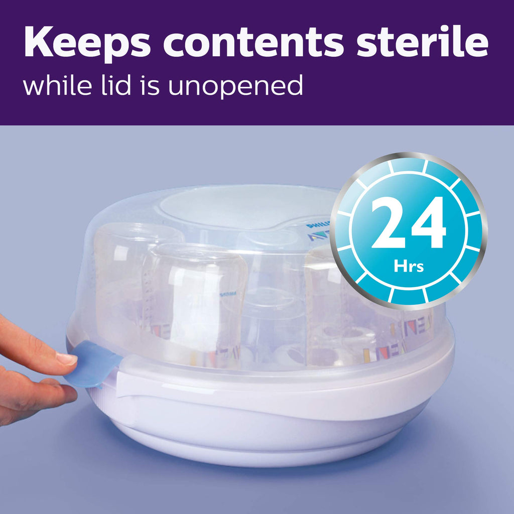 Philips Avent Microwave Steam Baby Bottle Sterilizer, 4-Bottle Capacity