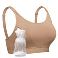 Momcozy Hands Free Pumping & Nursing Bra, Adjustable Cotton Breast Pump Bra, X-Large/Mocha