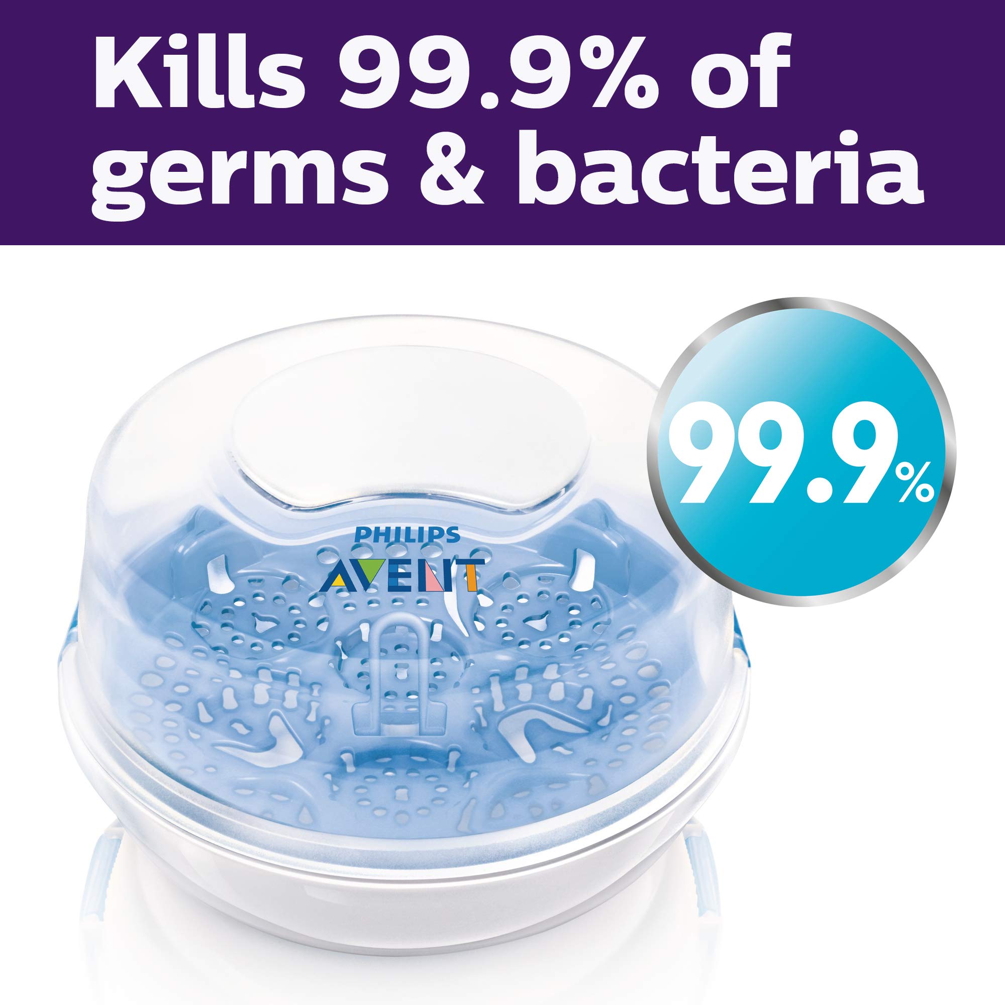 Philips Avent Microwave Steam Baby Bottle Sterilizer, 4-Bottle Capacity
