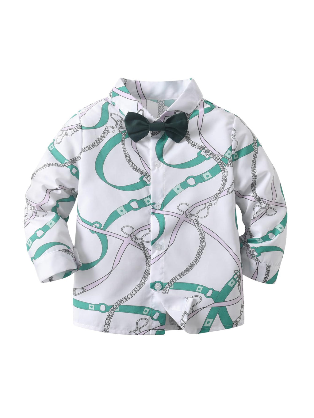 Boarnseorl Baby Boys Pants Sets, Infant Long Sleeve Shirt + Pants + Bow Tie + Suspenders Outfits Clothing,4-5Y