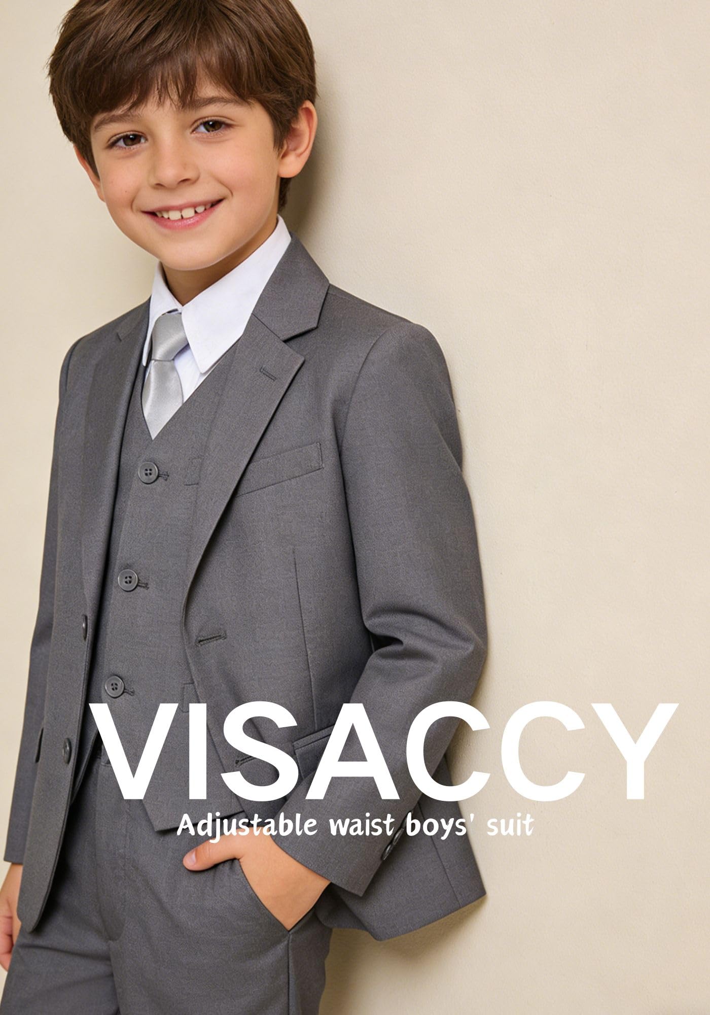 Boys Suit Size 2T Toddler Wedding Outfit Boy Ring Bearer Kids Tuxedo Gray