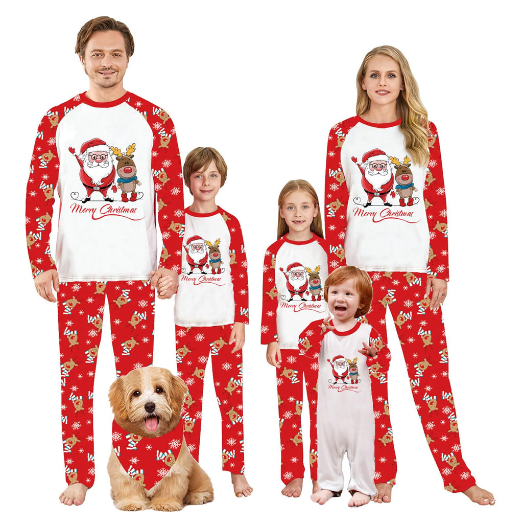 Awoscut Family Christmas Pajamas Matching Pajamas for Family, Xmas PJs Sets Holiday Sleepwear (#b-4, Mom, L)