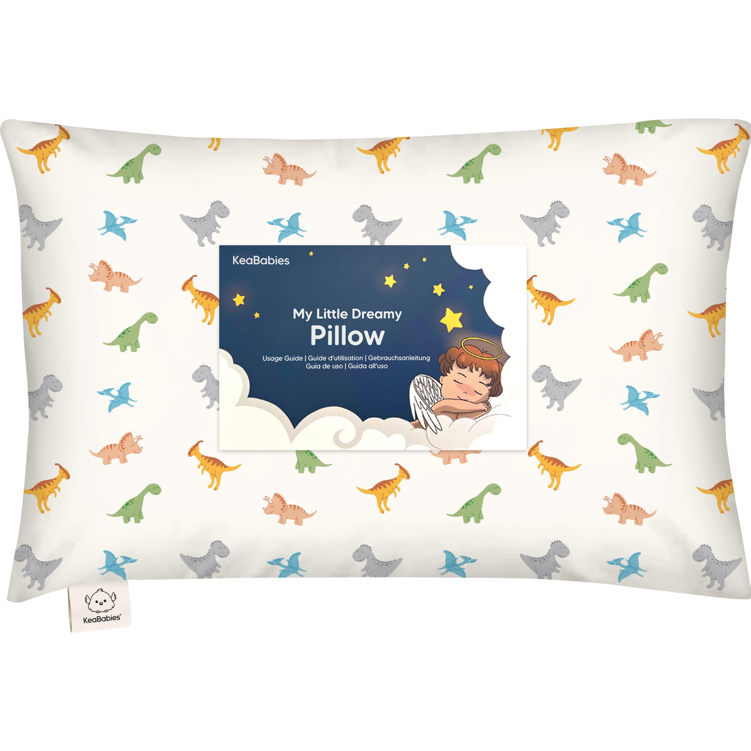 Toddler Pillow with Pillowcase, 13x18 My Little Dreamy Pillow (Roarsome)