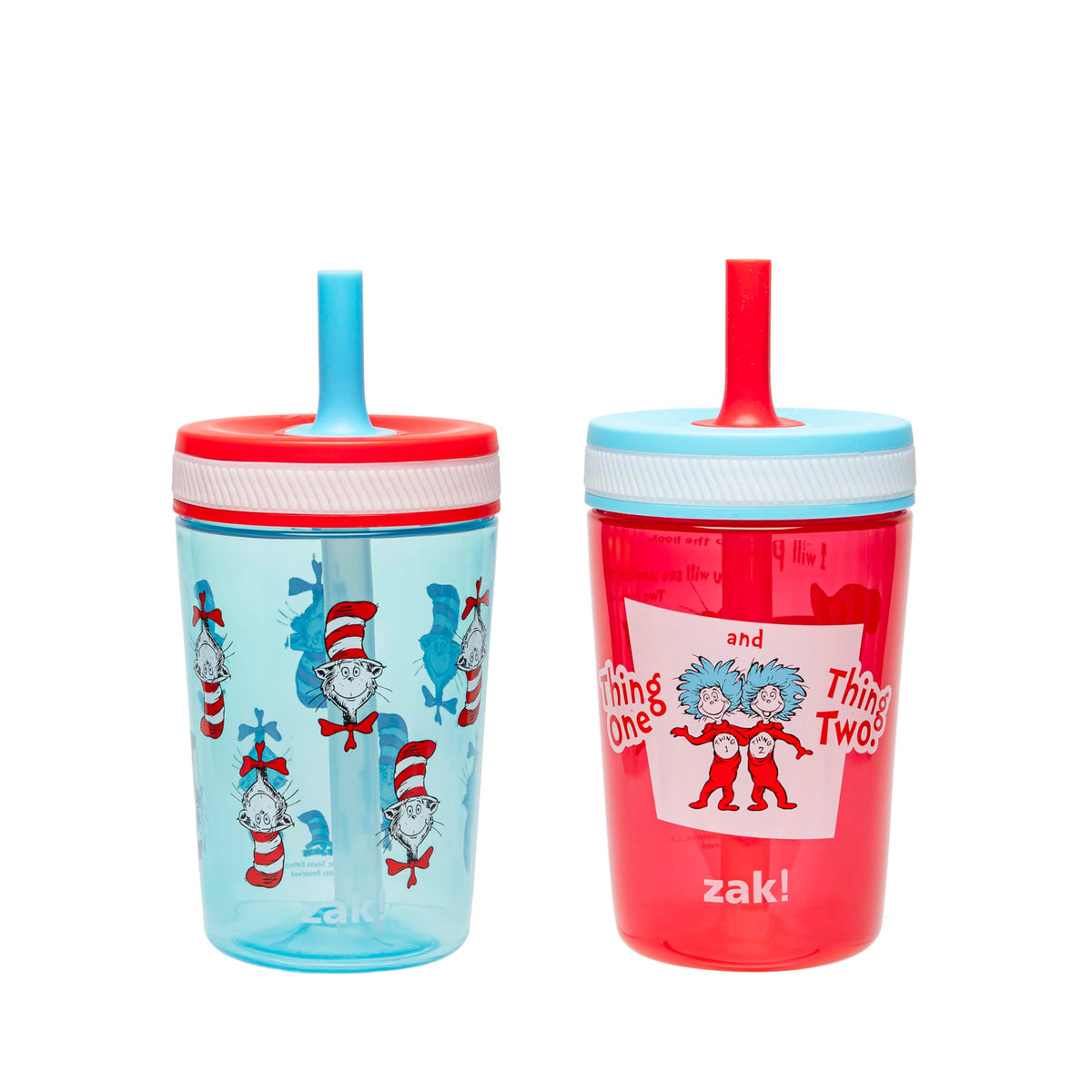 Zak Designs Gabby's Dollhouse Kelso Toddler Cups For Travel or At Home, 15oz 2-Pack Durable Plastic Sippy Cups With Leak-Proof Design is Perfect For Kids Cakey Cat, Mercat