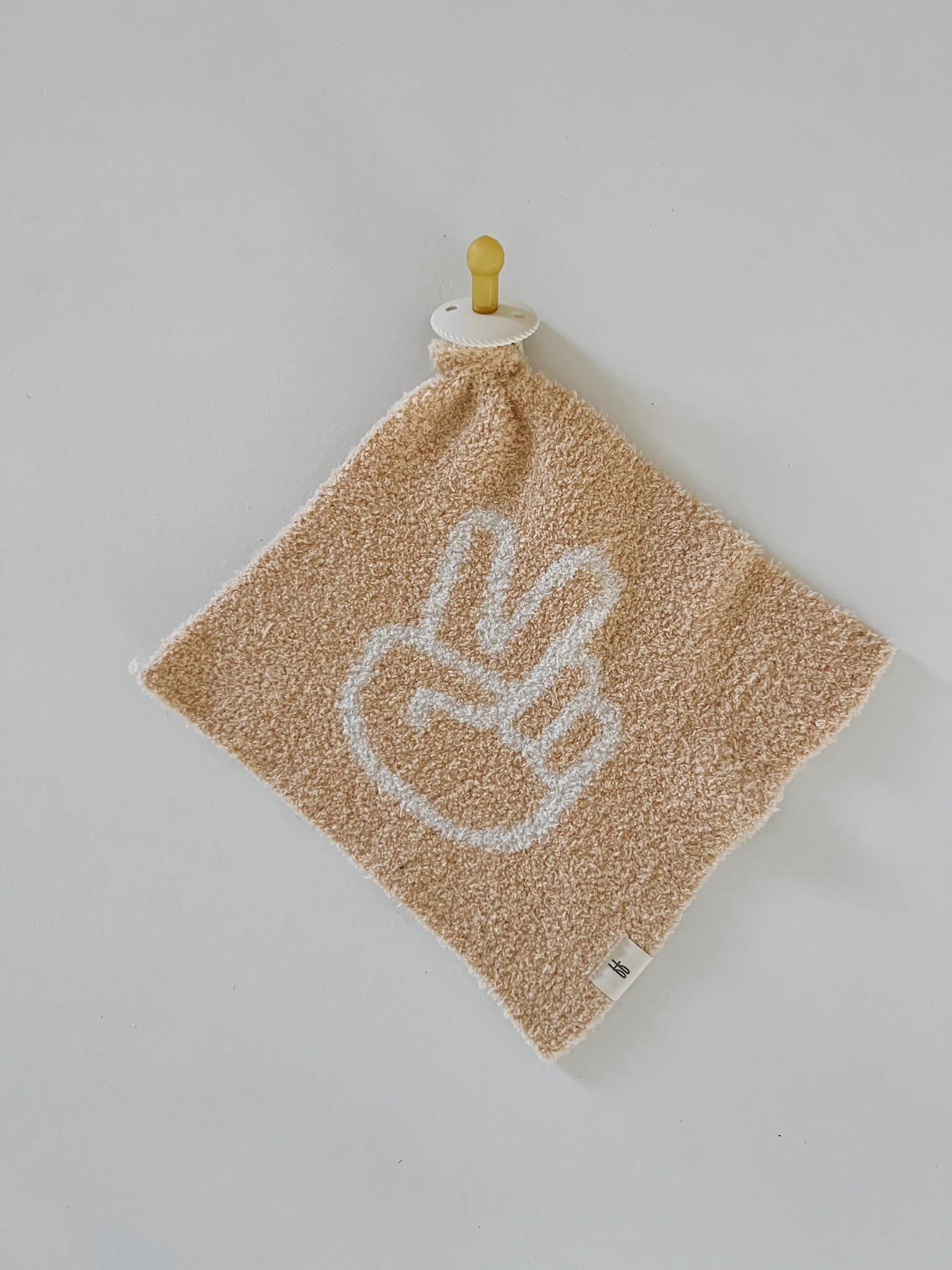Forever French Baby | Lovey | Pacifier Holder | Lovey Gifts | Boy & Girl | Ideal for Age 0 Months & Up | Microfiber Feather Yarn (Peace Sign)