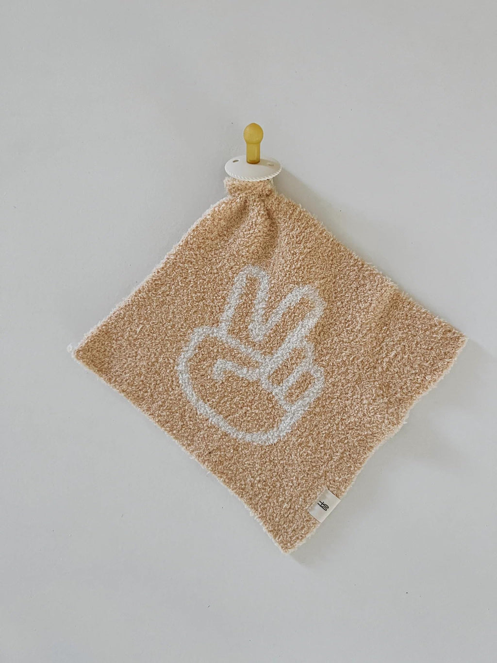 Forever French Baby | Lovey | Pacifier Holder | Lovey Gifts | Boy & Girl | Ideal for Age 0 Months & Up | Microfiber Feather Yarn (Peace Sign)