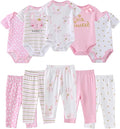 Baby Bodysuit and Pant Set 10-pcs Cotton Soft Newborn Boy Girl Clothes Outfits