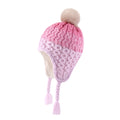 LANGZHEN Infant Pom Pom Beanie Kid Winter Hats Toddler Cap Knit Warm Beanies Caps for Baby Boys Girls(Gradient-Pink+Purple,12-24 Months)
